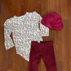 🌹SOLD🌹Janie and Jack 18-24m burgundy floral outfit